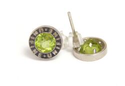  Cercei din Peridot Rotund Fatetat 9x9x13 mm - Argint 925 - Cristalul Armoniei Interioare si Stralucirii - 1 Pereche