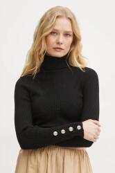 GUESS pulóver LUNA könnyű, női, fekete, garbónyakú, 4BGR02 5613Z - fekete L