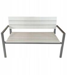 Chomik Banca de gradina, spatar plastic, structura otel, gri, 118x54x77 cm, Miruna GartenVIP DiyLine (MEB0803)