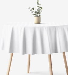 Goldea kör alakú damaszt terítő - fehér csíkos Ø 210 cm