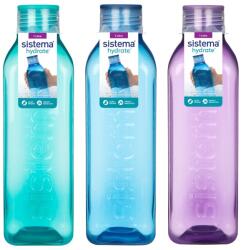 Sistema Hydrate Square Kulacs Csavaros Fedővel 1 L, Vegyes Színek