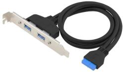 Conceptronic EMRICK11B 19-Pin Female to Dual USB-A Female USB 3.0 Adapter USB 3.2 Gen 1 5Gbit/s (EMRICK11B)