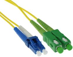 ACT LSZH Singlemode 9/125 OS2 fiber cable duplex with SC/APC and LC/UPC connectors 10m Yellow RL8810 (RL8810)
