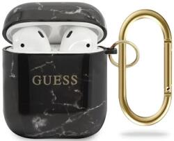 Guess Husă Guess GUACA2TPUMABK pentru AirPods, neagră, Marble Collection (GUACA2TPUMABK)