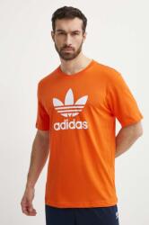 adidas Originals pamut póló narancssárga, férfi, nyomott mintás, IR8000 - narancssárga S