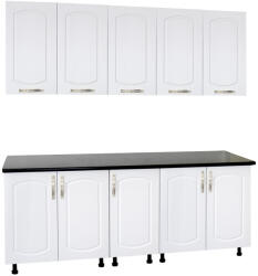 International Service Bucatarie Parma, pal Alb/ MDF Alb (whitewood), varianta de 2 m