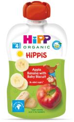 Hipp Био плодова закуска Hipp Hippis - Ябълка, банан и бебешки бисквити, 100 g (8508)