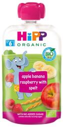 Hipp Био плодова закуска Hipp Hippis - Ябълка, банан и малина с пълнозърнести култури, 100 g (8534)