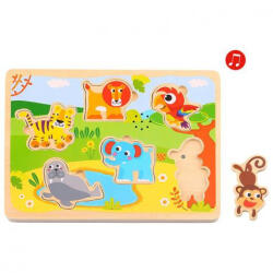 Tooky Toy fapuzzle safari állatos hanggal 7 dbos