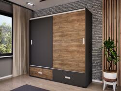 Homezon Zentino Tolóajtós Gardrób (Antracit-Bolzánó) modern