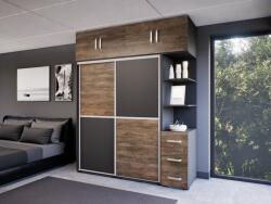 Homezon Verista Tolóajtós Gardrób (Antracit-Bolzánó) modern