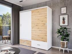 Homezon Axira Tolóajtós Gardrób (Fehér-Artisan) modern