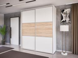 Homezon Vantori Tolóajtós Gardrób (Fehér-Sonoma) modern