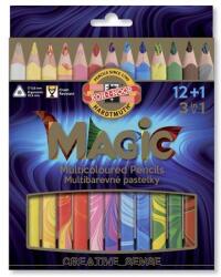KOH-I-NOOR Színes varázsceruza készlet, háromszögletű, KOH-I-NOOR Magic 3408, 12+1 különböző szín (TKOH3408)