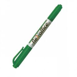 FlexOffice Alkoholos marker, 0, 4/1, 0 mm, kúpos, kétvégű, FLEXOFFICE PM01, zöld (FOPM01Z)