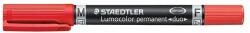 STAEDTLER Alkoholos marker, 0, 6/1, 5 mm, kúpos, kétvégű, STAEDTLER Lumocolor® duo 348, piros (TS3482)