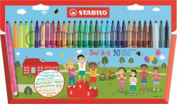 STABILO Filctoll készlet, 0, 7 mm, STABILO Trio A-Z, 30 különböző szín (TST37830)
