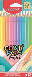 Maped Színes ceruza készlet, háromszögletű, MAPED Color`Peps Pastel, 12 különböző pasztell szín (IMA832069)