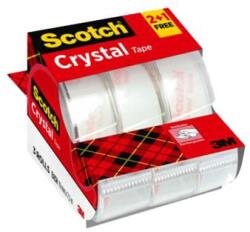3M Ragasztószalag adagolón, kézi, 19 mm x 7, 5 m, 3M SCOTCH Crystal, 2+1 akció (LPM61975C32)