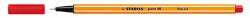 STABILO Tűfilc, 0, 4 mm, STABILO Point 88, piros (TST88401) - irodasziget