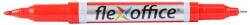 FlexOffice Alkoholos marker, 0, 4/1, 0 mm, kúpos, kétvégű, FLEXOFFICE PM01, piros (FOPM01P)