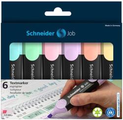 Schneider Szövegkiemelő készlet, 1-5 mm, SCHNEIDER Job Pastel, 6 különböző pasztell szín (TSCJOBPV6)