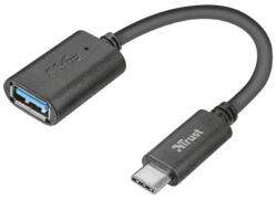 Trust kábel - usb-c - usb3.0 (10cm; fekete; usb-c - usb-a csatlakozó)