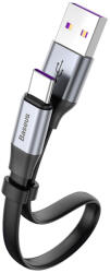 Baseus Nimble - USB / TYPE-C (USB-C) fekete/szürke kábel, 23 cm, 40W