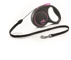 flexi Black Design zsinóros automata póráz S 5m 12kg-ig pink - vegyesbolt
