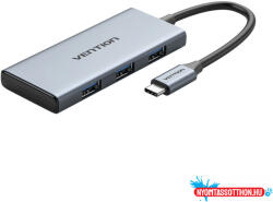 Vention USB-C to HDMI/USB 3.0x3/SD/TF Dokkoló Aluminum Alloy Type 0.15M Gray (TOOHB) - nyomtassotthon