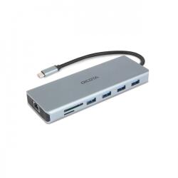 DICOTA D32065 USB-C Apa 2 x HDMI/DisplayPort/4 x USB-A/2 x USB-C/SD/MikroSD/RJ45/3.5 mm Jack Anya Adapter (D32065)