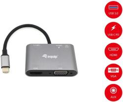Equip USB-C 5 in 1 Multifunctional Adapter, HDMI, VGA (HD15), PD 100W, USB3.0, AUX 133483 (133483)