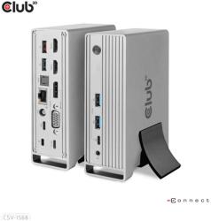 Club 3D Notebook Dokkoló - CSV-1568 (120W, Gen 2 USB-C to 4x USB-A, USB-C Gen 2, 2xHDMI, DP, VGA, RJ45, DC) (CSV-1568) - digitalgo