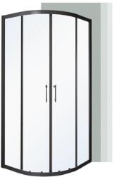 Leziter Spirit Clear 80x80x180 cm íves zuhanykabin zuhanytálca nélkül fekete (SC80SB)