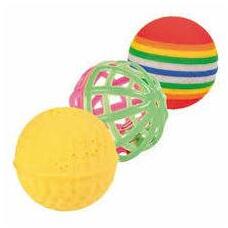 TRIXIE Set of Toy Balls - műanyag játék (több féle labda) macskák részére (4cm/3db) (028-4132)