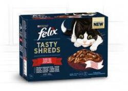 Mars-Nestlé Felix Tasty Shreds (házias válogatás - szószban) alutasakos - macskák részére (12x80g)