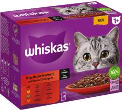 Mars-Nestlé Whiskas Classic Meals - Nedves eledel (marha, csirke, bárány, baromfi szószban) macskák részére (12x85g)