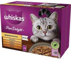 Mars-Nestlé Whiskas Pure Delight Adult - Nedves eledel (csirke, kacsa, baromfi, pulyka aszpikban) macskák részére (12x85g)