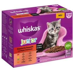 Mars-Nestlé Whiskas Junior Classic Meals - Nedves eledel (marha, csirke, bárány, baromfi szószban) kölyökmacskák részére (12x85g)