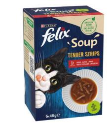 Mars-Nestlé FELIX Soup Tender strips - nedves eledel (marha, csirke, bárány szószban) macskák részére (6x48g)