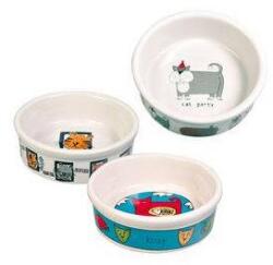 TRIXIE Ceramic Bowl - kerámia tál (fehér, mintás) macskák részére (0, 2l /Ø12cm) (028-4008)