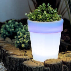  Szolár virágcserép - 4 hidegfehér LED - 16, 5 x 19 cm (G11739)