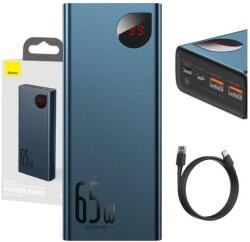 Baseus Powerbank Baseus Adaman Metal 20000mAh, PD, QC 3.0, 65W, 2xUSB + USB-C + mikro USB, (kék) (PPIMDA-D03) - wincity