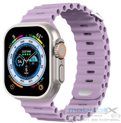 Phoner River Apple Watch 49/45/44/42 mm szilikon szíj, levendula - mobil-box