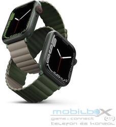 Uniq Revix mágneses szilikon szíj Apple Watch 42/44/45/49mm, zöld/taupe