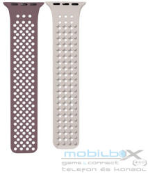 Phoner Spike Apple Watch szilikon szíj, 49/45/44/42mm, homok/barna - mobil-box