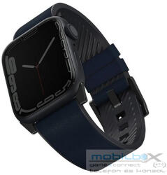 Uniq Straden vízálló bőr Apple Watch szíj, 49/45/44/42MM, kék