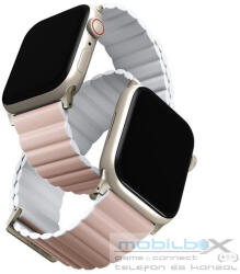 Uniq Revix Premium mágneses szilikon szíj Apple Watch 42/44/45/49mm, rózsaszín/fehér