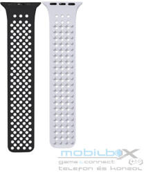  Phoner Spike Apple Watch szilikon szíj, 38/40/41mm, fekete/felhőszürke - mobil-box