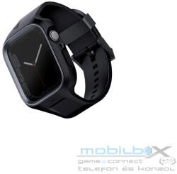 Uniq Monos Apple Watch 44/45mm hibrid szíj + tok, fekete - mobil-box